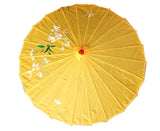 PARASOL UMBRELLA Chinese Japanese Bamboo Flower Pattern Fabric 80cm Diameter - Yellow