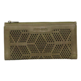 Pierre Cardin Perforated Leather Ladies Handy Travel Wallet - Olive