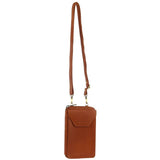 Pierre Cardin Ladies Leather Cross Body Bag/Wallet Bag/Clutch Wallet - Cognac