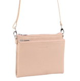 Pierre Cardin Ladies Cross Body Bag Leather Clutch Shoulder Sling Womens  - Blush