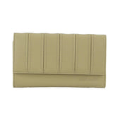 Pierre Cardin Stitch Design Leather Ladies Tri-Fold Wallet in Sand