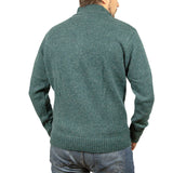 100% SHETLAND WOOL Half Zip Up Knit JUMPER Pullover Mens Sweater Knitted - Sherwood (32) - 3XL