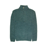 100% SHETLAND WOOL Half Zip Up Knit JUMPER Pullover Mens Sweater Knitted - Sherwood (32) - 4XL