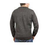 100% Shetland Wool V Neck Knit Jumper Pullover Mens Sweater Knitted - Charcoal (29) - 6XL