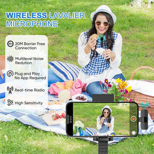 Hridz K9 Wireless Rechargeable 1 in 1 Type-C Microphone For Podcast Recording Interview
