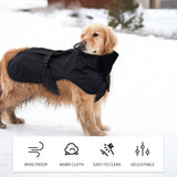 Pet Dog Raincoat Poncho Jacket Windbreaker Waterproof Clothes with Harness Hole-M-Black