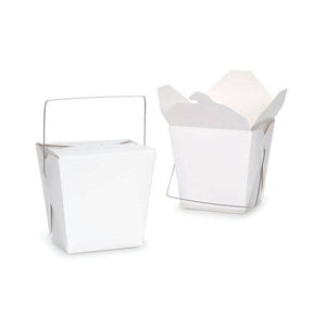 Bulk Packs 100  x 455ML/16oz White Noodle Box With Metal Handle