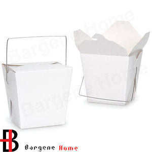 Bulk Packs 100  x 455ML/16oz White Noodle Box With Metal Handle