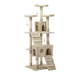 170cm Cat Tree Scratching Post Scratcher Pole Gym Toy House Furniture Multilevel - beige