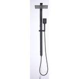 WELS 10" Rain Shower Head Set Square Dual Heads High Pressure with Handheld in Black