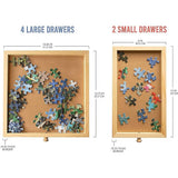 1500 Piece Rotating Wooden Jigsaw Puzzle Table 6 Drawers Board