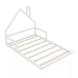 Pine Wood Floor Bed House Frame for Kids and Toddlers