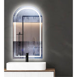 Arched LED Wall Mirror Bathroom Mirrors Makeup Anti-fog Waterproof 600mm x 1000mm