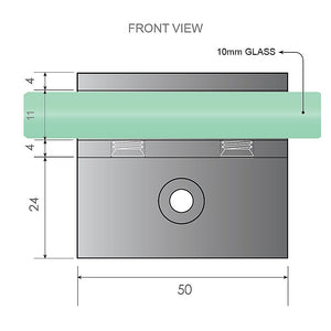 70cm Frameless Glass Bath Screen with Brackets - Gunmetal