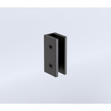 90cm Wall to Wall Frameless Shower Screen with Black Brackets and SS Hinges, Square Knob Handle