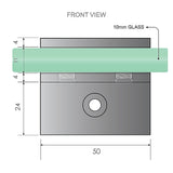 120cm Wall to Wall Frameless Shower Screen with Chrome Brackets and SS Hinges, Square Knob Handle