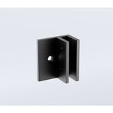 90cm Wall to Wall Frameless Shower Screen with Black Brackets and SS Hinges, Square Double Pull Handle