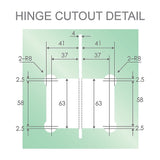 90cm Wall to Wall Frameless Shower Screen with Black Brackets and SS Hinges, Square Double Pull Handle