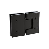 120cm Wall to Wall Frameless Shower Screen with Black Brackets and SS Hinges, Square Double Pull Handle