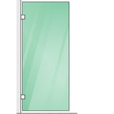 100x70cm Corner Frameless Shower Screen with Black Brackets and SS Hinges, Square Knob Handle