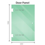 120x90cm Corner Frameless Shower Screen with Chrome Brackets and SS Hinges, Round Knob Handle