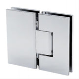 100x90cm Corner Frameless Shower Screen with Chrome Brackets and SS Hinges, Square Double Pull Handle