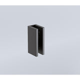 90x70cm Corner Frameless Shower Screen with Black Brackets and Brass Hinges, Square Knob Handle