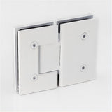 120x80cm Corner Frameless Shower Screen with White Channel and SS Hinges, Square Double Pull Handle