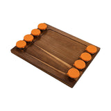 Serving Tray Double Sided Charcuterie Board 8 Sauce Cups Gift