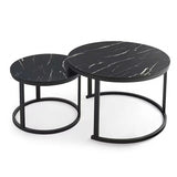 Coffee Table Round Marble Nesting Side Furniture