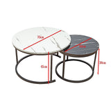 Coffee Table Round Marble Nesting Side Furniture