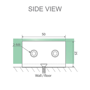 90x210cm Single Shower Glass Screen with White Wall & Floor U Brackets