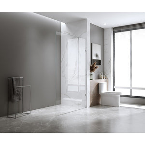 120x200cm Single Shower Glass Screen with Gunmetal Wall F-Brackets