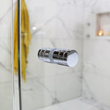 Brass Shower Door Square knob Handle in Chrome