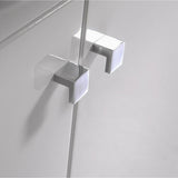 Brass Shower Door Square knob Handle in Nickel