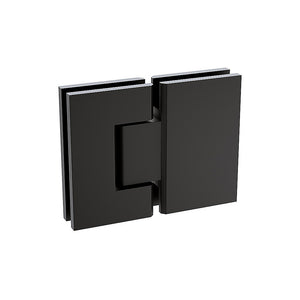 100x90cm Corner Frameless Shower Screen with Black Brackets and SS Hinges, Round Handle