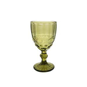 Faubourg Embossed Wine Glass - 310ml Green