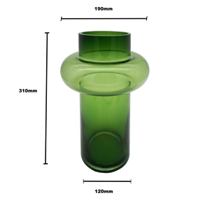 Bamboo Glass Vase - Green L