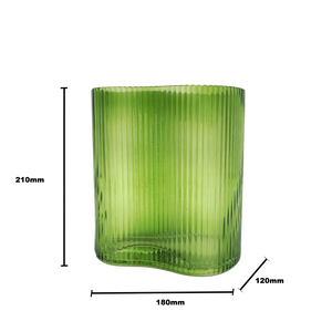 Suzhou Curved Vase Small Green