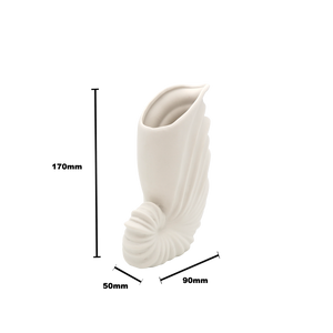 Shell White Ceramic Vase