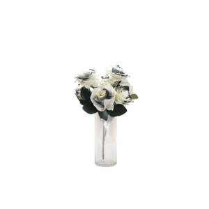 Faux Rose Bouquet Stem grey