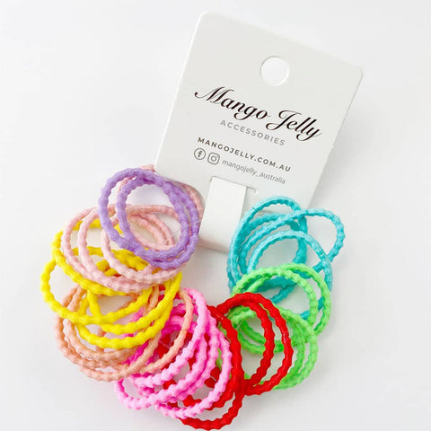 MANGO JELLY Kids Hair Ties (3cm) - Bubbly Neon - One Pack