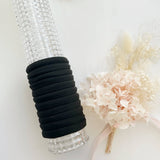 MANGO JELLY Metal Free Hair ties (4.5cm) - BLACK 10P - Twin Pack