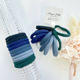 MANGO JELLY Metal Free Hair ties (4.5cm) - Blue Mixed 10P - Three Pack