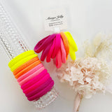 MANGO JELLY Metal Free Hair ties (4.5cm) - Neon Mixed 10P - Three Pack