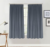 Blockout Curtain 130x160cm PINCH PLEAT+ Hooks High Level Fabric Grey Blue