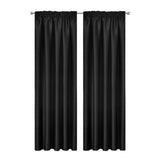 Blockout Curtains 2pcs 137x160cm PINCH PLEAT Blackout High Level Fabric Black