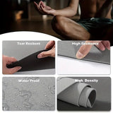 Sport TPE Yoga Mat Exercise Workout Mats Fitness Mat for Home Gym Grey 6mm