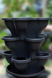 Single 3 Tier Extra Large Verandah Planter - Charcoal