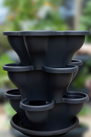 Single 3 Tier Extra Large Verandah Planter - Charcoal